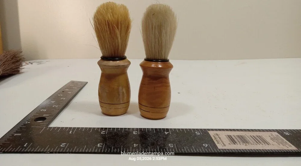 Set of 2 Vintage Wooden Handle Shaving Brushes Boar Bristle 5